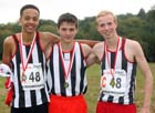 Shaftsbury Harriers, winners of the under-17 men, from left to right: Jamal Lewis, Jamie Dee and Robbie Lightowler,  ERRA Natioanl Athletes Road Relay.